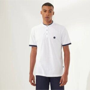 NWT‎ IZAC Maco" white polo shirt Size medium